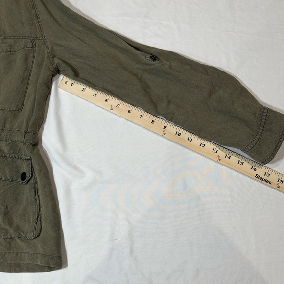 Sanctuary Olive Utility Shirt/ light Jacket/ Pockets/ drawstring waist- Small - Picture 8 of 12